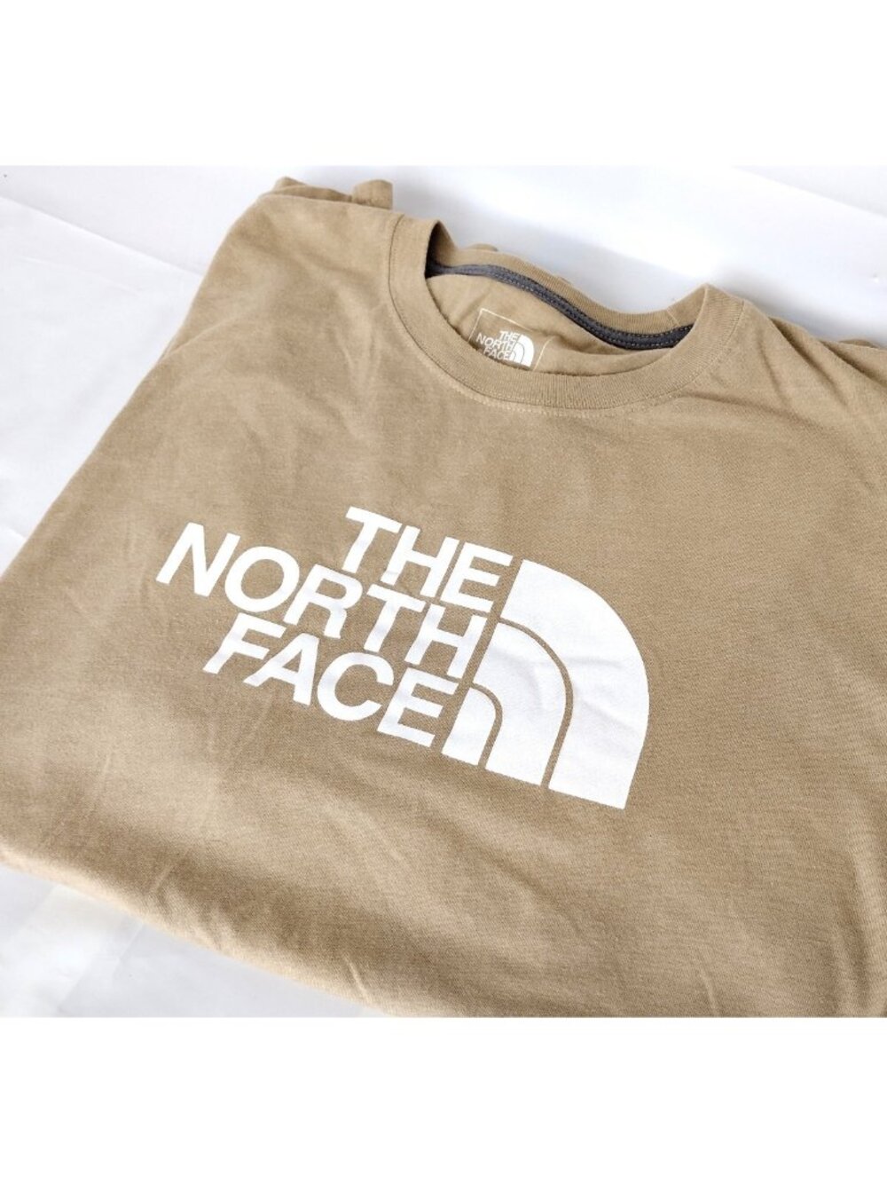 The North Face Shirt Mens XL Tan Large Logo Graphic Short Sleeve Casual Tee